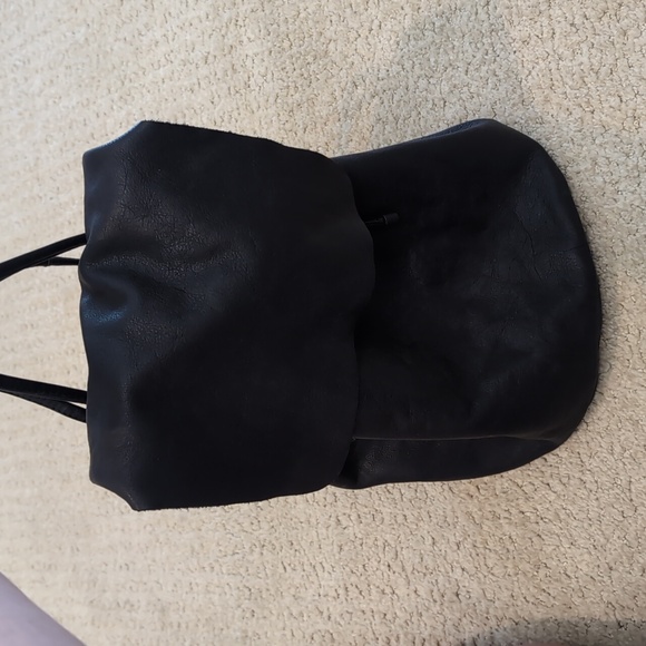 COS Black Leather Drawstring Backpack - Picture 1 of 12